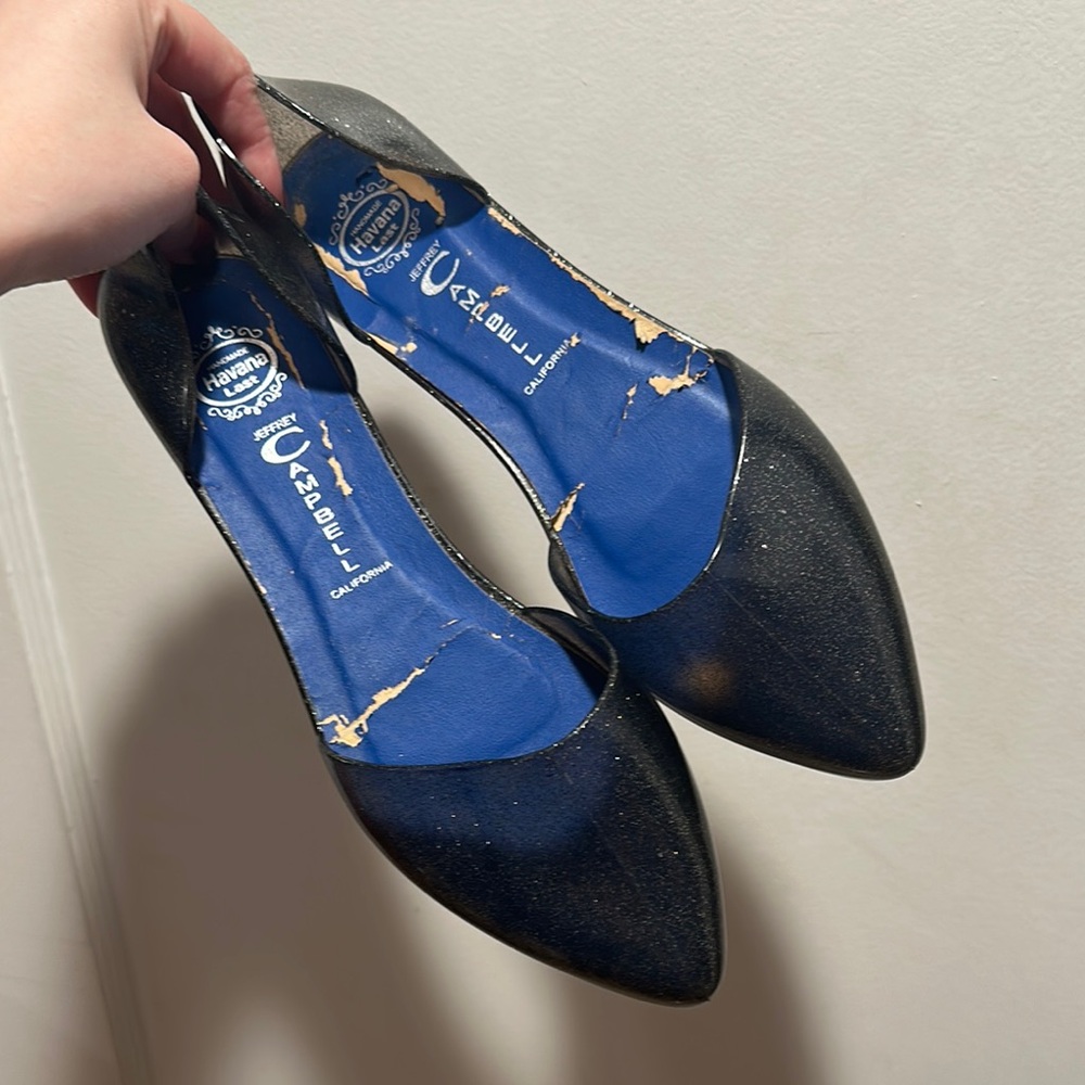 Jeffrey Campbell Black Glitter Women's Shoes